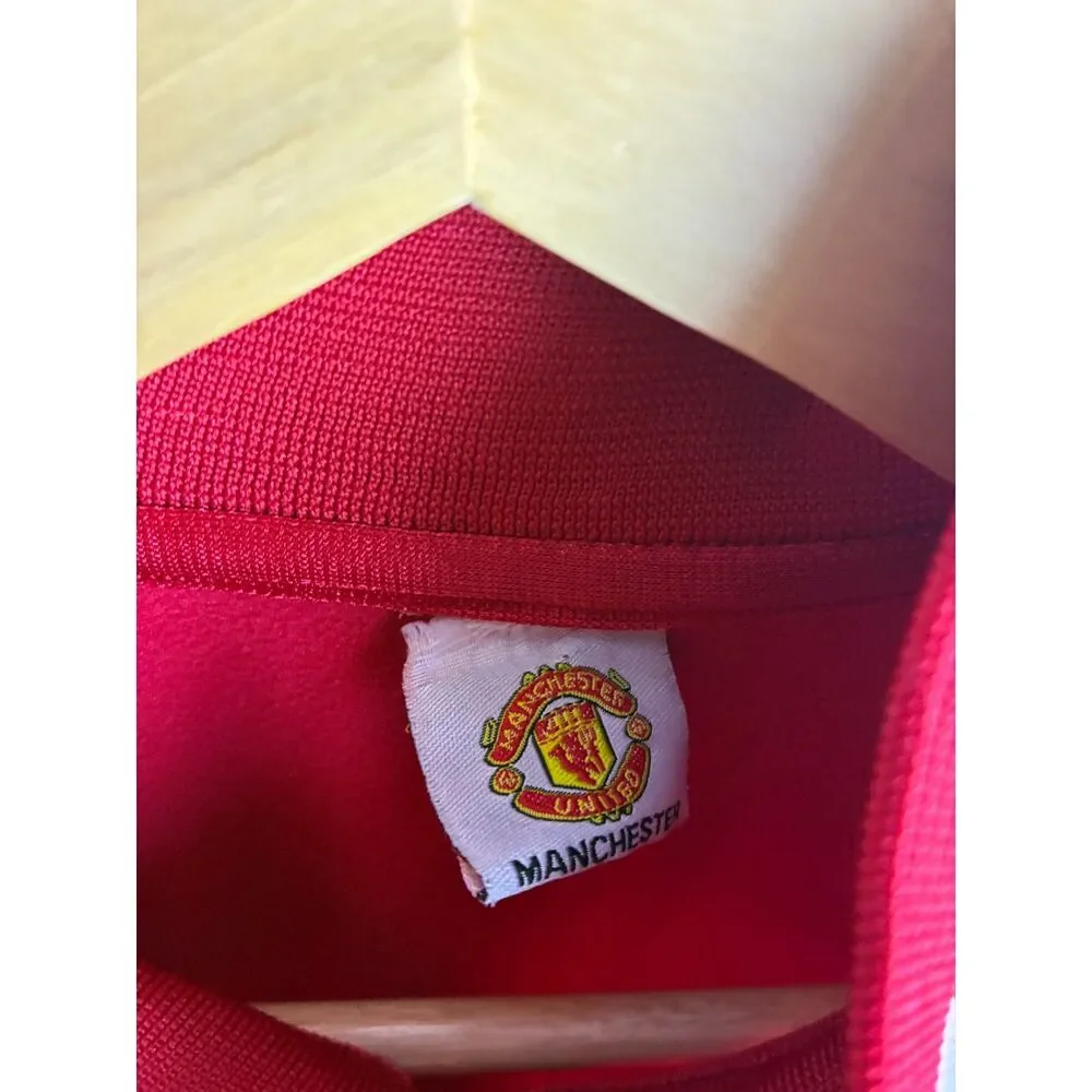 Manchester United Full Zip Track Jacket Red White Men's Small/Medium